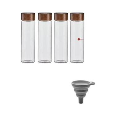 Imagem de Suporte Expositor De Tubos De Grãos De Café Em Madeira Maciça Com Vidr