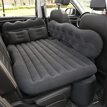 Imagem de Colchão Inflável para Carro Cama de Viagem Casa Camping Traseiro Flocado Plus Ar SUV com Bomba Montada no Veículo Bico Inflação Três Propósitos Apoios Cabeça Guardador Bloqueio Lateral Infantil Coluna