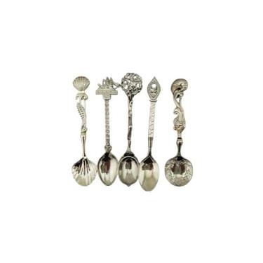 Imagem de Conjunto de Colheres Aço Inoxidável Cor Solida - 5 Peças Colher Café Arroz Utensílios Mesa com Flores Espirais Ichibei Glory Smooth Sailing Ruyi Bolot