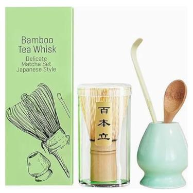 Imagem de Baiben Li colher de chá de bambu matchmaker conjunto de batedor de chá