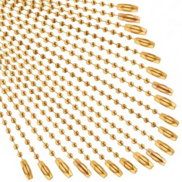 Imagem de Hicarer Pacote com 200 chaveiro de contas coloridas correntes de metal penduradas colar conector para pendurar ornamento etiqueta de joias (amarelo)