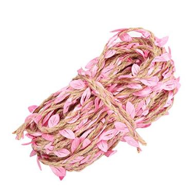 Imagem de Folha de folhagem falsa de videira artificial DIY Decoração de guirlanda Simulação Planta de escalada de rattan para festa de casamento no jardim Decoração de casa 10m 32,8 pés (Rósea)