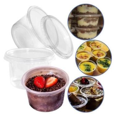 Imagem de Kit 24 48 72 196 unidades Pote para Bolo de Pote Sobremesas Plastico R
