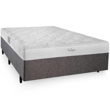 Imagem de Cama Box Casal Conjugada Herval Tulipa, 47x138x188 cm, Molas Bonnel