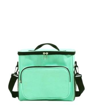 Imagem de Bolsa Térmica Grande com Duas Camadas para Marmita Academia Trabalho Viagem com Isolamento Térmico e Compartimentos para Lanches e Utensílios (Verde)