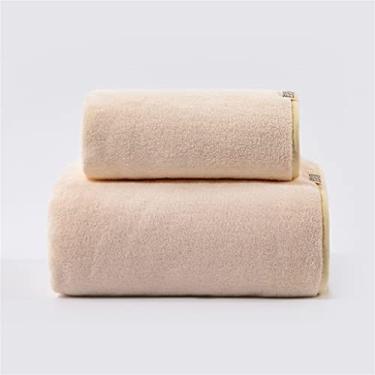 Imagem de Toalha de banho doméstica e conjunto de 2 peças absorvente e de secagem rápida macio casal masculino e feminino