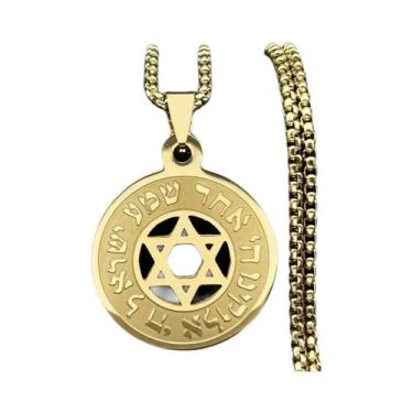 Imagem de Colar Pingente Estrela De Davi Hebraica Em Ouro E Prata Para Mulheres 