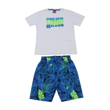 Imagem de Conjunto Infantil Camiseta e Bermuda Moletinho Estampada 1001347 - Kyly-Masculino