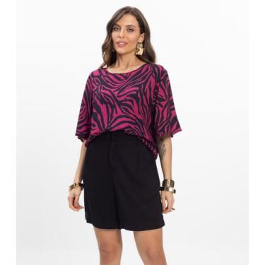 Imagem de Bermuda Viscose Double Feminina Endless Preto, G, Preto