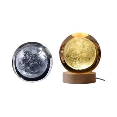Imagem de Lâmpada De Mesa De Cristal 3D Do Sistema Solar Com Iluminação LED, Lâm