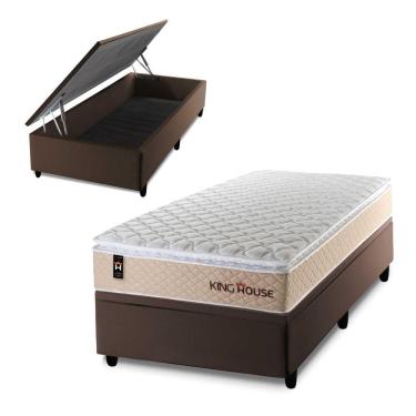 Imagem de Cama Box Baú Alford 96x203 com Molas Ensacadas King House