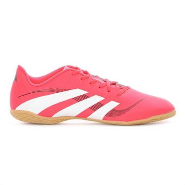 Imagem de Chuteira Adidas Futsal Predator Essentials 25.5 Rosa e Branco - Mascul