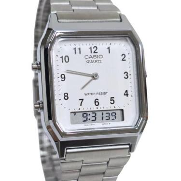 Imagem de Relógio Casio Anadigi Social Unissex Prateado AQ-230A-7BMQ