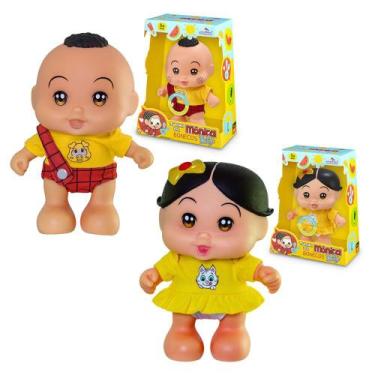 Imagem de Kit Com 2 Bonecos Turma Da Mônica Baby Fala Frases Licenciado Cascão e