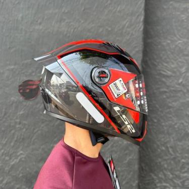 Imagem de Capacete LS2 FF358 S Striker Titanio Red, 62, Vermelho