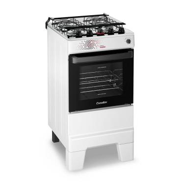 Imagem de Fogão Esmaltec Ideal Master 4 Bocas 50L Bivolt Branco Com Mesa Inox Acendimento Automático