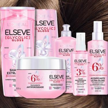 Imagem de Kit Completo Glycolic Gloss Shampoo Condicionador 400ml Completo Elsev