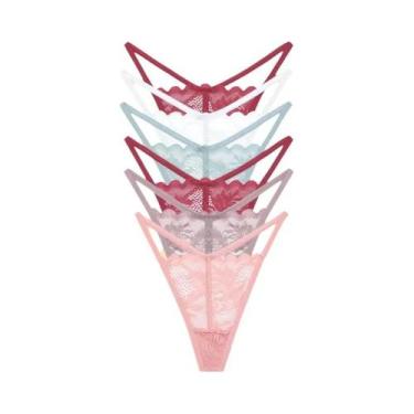 Imagem de Conjunto De Calcinhas De Renda De Cintura Baixa Para Mulheres, 6 Peças