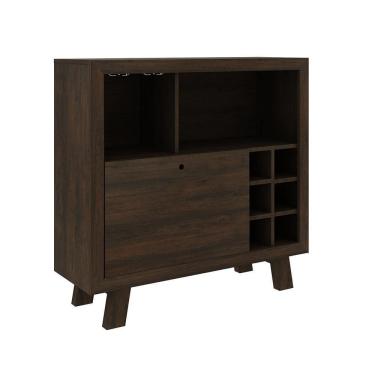 Imagem de Adega Bar Ad5002 1 Porta 2 Prateleiras MDP 90cm Rustic Gran Belo