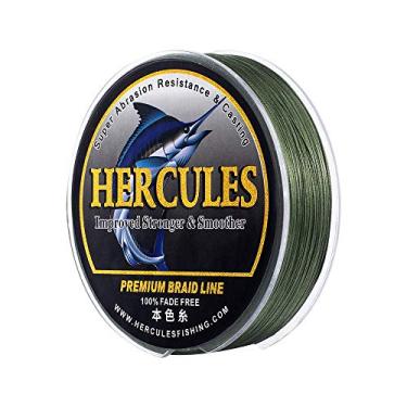 Imagem de HERCULES Linha de pesca trançada, não desbota, 109 Jardas Linhas de PE, 8 fios Linha de peixe multifilamento, 40 Libra Teste para água salgada e água doce, Verde, 40 Libra, 100m