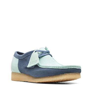 Imagem de Clarks Men's Two Color Wallabee Boots, Blue/Green 8.5 Medium US