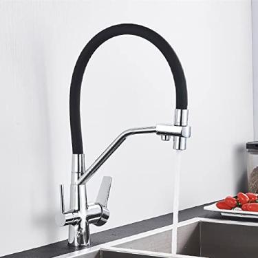 Imagem de Torneiras de cozinha filtradas purificação torneira de cozinha 360 rotativa filtro de água torneira para cozinha torneiras de cozinha de três vias torneira, um cromo, china