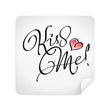 Imagem de Kiss Me Heart Quote Handwrite Cleaning Cloth Screen Cleaner Suede Fabric 2 pcs
