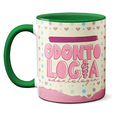 Imagem de Caneca Odontologia O Tempo Cura Tudo Menos A Cárie Dentista (Verde)