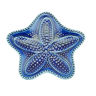 Imagem de Rojemac CJ 4 ESTRELAS DECORATIVAS CERÂMICA OCEAN AZUL 15cm