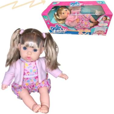 Imagem de Boneca Dolls Collection Bebê Feliz C/ Acessórios -Super Toys