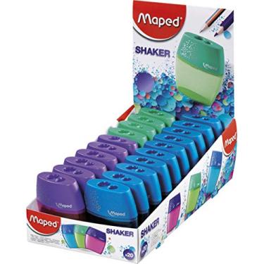 Imagem de Apontador com Deposito Shaker, Plastico, 02 Furos, Display com 20, Maped