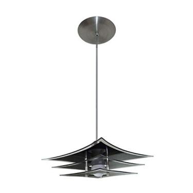 Imagem de Luminária Pendente com 03 Vidros Para 01 Lâmpada - Ideal para Mesa de Jantar, Sala, Quarto (Japonês Preto)