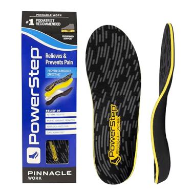 Imagem de Powerstep Palmilhas Pinnacle para suporte de arco de trabalho, amortecimento máximo, inserções ortopédicas para uso ocupacional, Preto, Men's 6-6.5 / Women's 8-8.5