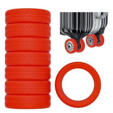 Imagem de AWINNER Pacote com 8 capas de roda de bagagem, capas protetoras de silicone para a maioria das 8 malas de rodas giratórias ou rodízios de cadeira de escritório, duráveis, silenciosas e com absorção de