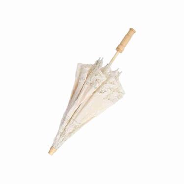 Imagem de Guarda-sol Bordado de Flores Feito à Mão para Casamento, Noiva, Guarda-chuva, Tecido de Seda, Alça de Madeira Maciça, Atmosfera de, Forma de Renda, Símbolo Doce (L)