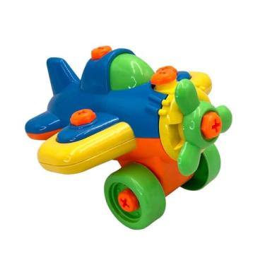 Imagem de Avião de Brinquedo Educativo Desmontável com Ferramentas, Multicolorido, Brinquedo de Montar e Desmontar, WD
