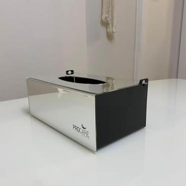 Imagem de Caixa Porta Luvas, Lenços e Máscaras - Acrílico Espelhado (Prata/Preto)