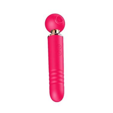 Imagem de Varinha Mágica Massageadora 3 em 1, 19cm, Rosa, 30 Modos de Vibração, Recarregável USB