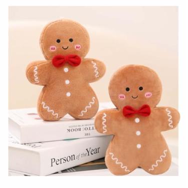 Imagem de Cyprinus Carpio Travesseiro de Natal de 16-4/5 polegadas para homem de biscoito criativo de pelúcia macia almofada de sofá de fibra de poliéster premium decoração de festa (ganha 5-7/8 SMILE, 5-7/8