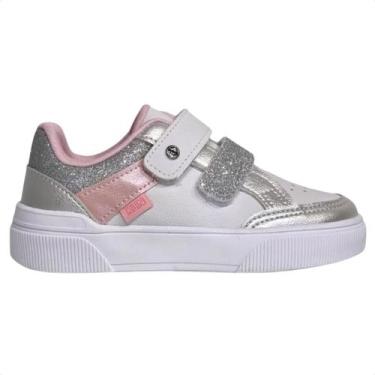 Imagem de Tênis Casual Infantil Menina Brilho Klin, Branco, Prata, 27