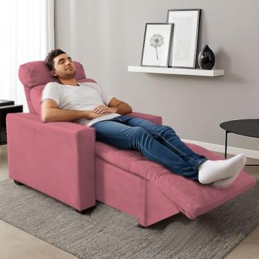 Imagem de Poltrona Cadeira Do Papai E Mamãe Reclinável Retrátil Para Sala De Descanso Madri Rosa