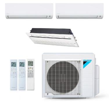 Imagem de Ar-Condicionado Multi Split Inverter Daikin 24.000 BTUs (2x Evap HW 9.000 + 1x Evap Cassete 1 Via 12.000) Quente/Frio 220V