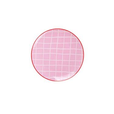 Imagem de Conjunto de pratos fofos de prato de serviço, prato de prato, prato doméstico, bife criativo, prato ocidental, prato de frutas, pratos de mesa de cerâmica (cor: D)