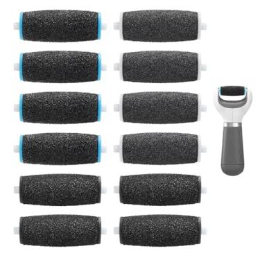 Imagem de 12 peças de cabeças de rolo de substituição compatíveis com Amope, rolos de substituição fina regular grosseiro removedor de lixa de pé para pés
