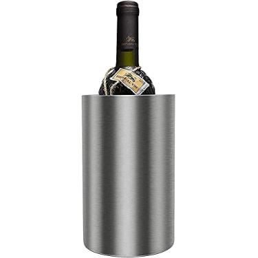 Imagem de Balde para refrigerador de vinho de aço inoxidável, parede dupla, suporte para garrafa de vinho, refrigerador de cerveja, champanhe, balde de gelo, ferramenta de barra