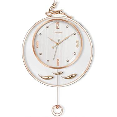 Imagem de Relógio de parede silencioso relógio de parede interno grande relógio de parede criativo decoração de cabeça de veado relógios de parede com pêndulo nórdico moderno estilo simples relógio de quartzo