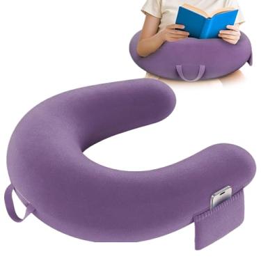 Imagem de Travesseiro para sentar – Almofada ergonômica em forma de U, almofada portátil ergonômica para amantes de livros em casa, trabalhando, chão, crochê, sofá, artesãos, jogadores