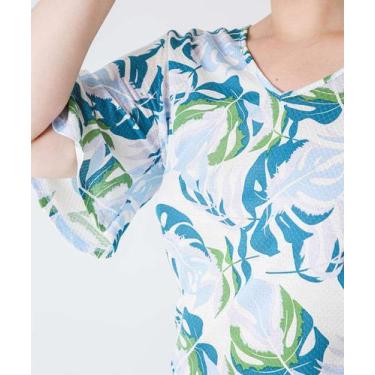 Imagem de Blusa Plus Size Feminina Estampada Vazado Marisa Off W-70022, Off whit