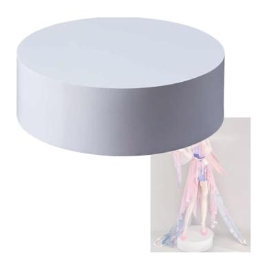 Imagem de Suporte de pedestal de cilindro redondo branco - Base de exibição forte para decorações de festa, vitrine de manequim, loja de roupas e noivas - 40 x 20 cm
