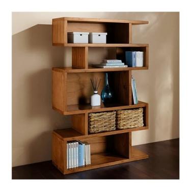 Imagem de CFGH6FDF Estante de livros de chão estante moderna e simples rack de armazenamento rack de exibição para sala de estar armário de entrada criativo prateleira de livros independente